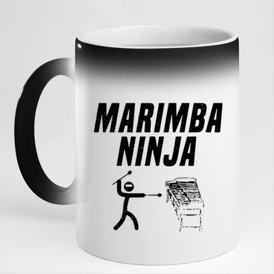 Marimba Ninja Funny Marching Band 11oz Black Color Changing Mug