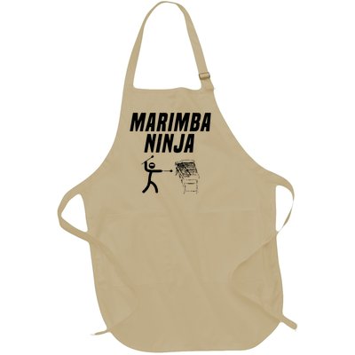 Marimba Ninja Funny Marching Band Full-Length Apron With Pockets