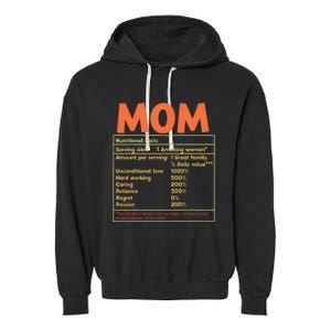 Mom Nutritional Facts Funny Mother Day Garment-Dyed Fleece Hoodie