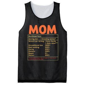 Mom Nutritional Facts Funny Mother Day Mesh Reversible Basketball Jersey Tank