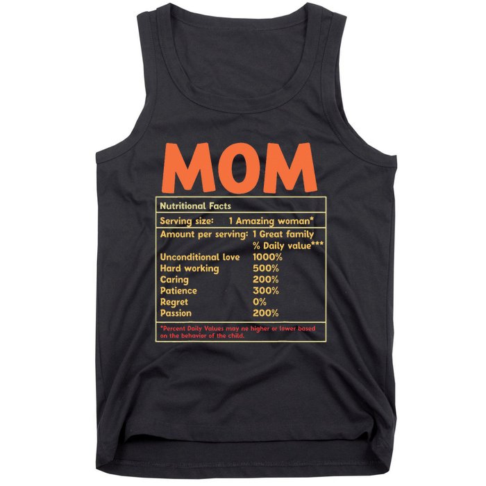 Mom Nutritional Facts Funny Mother Day Tank Top