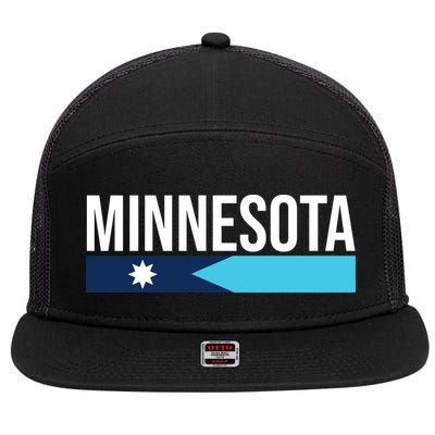 Minnesota New Flag 7 Panel Mesh Trucker Snapback Hat
