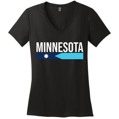Minnesota New Flag Women's V-Neck T-Shirt