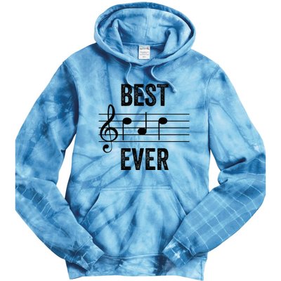 Music Notes Funny Fathers Day Present Best Dad Ever Tie Dye Hoodie