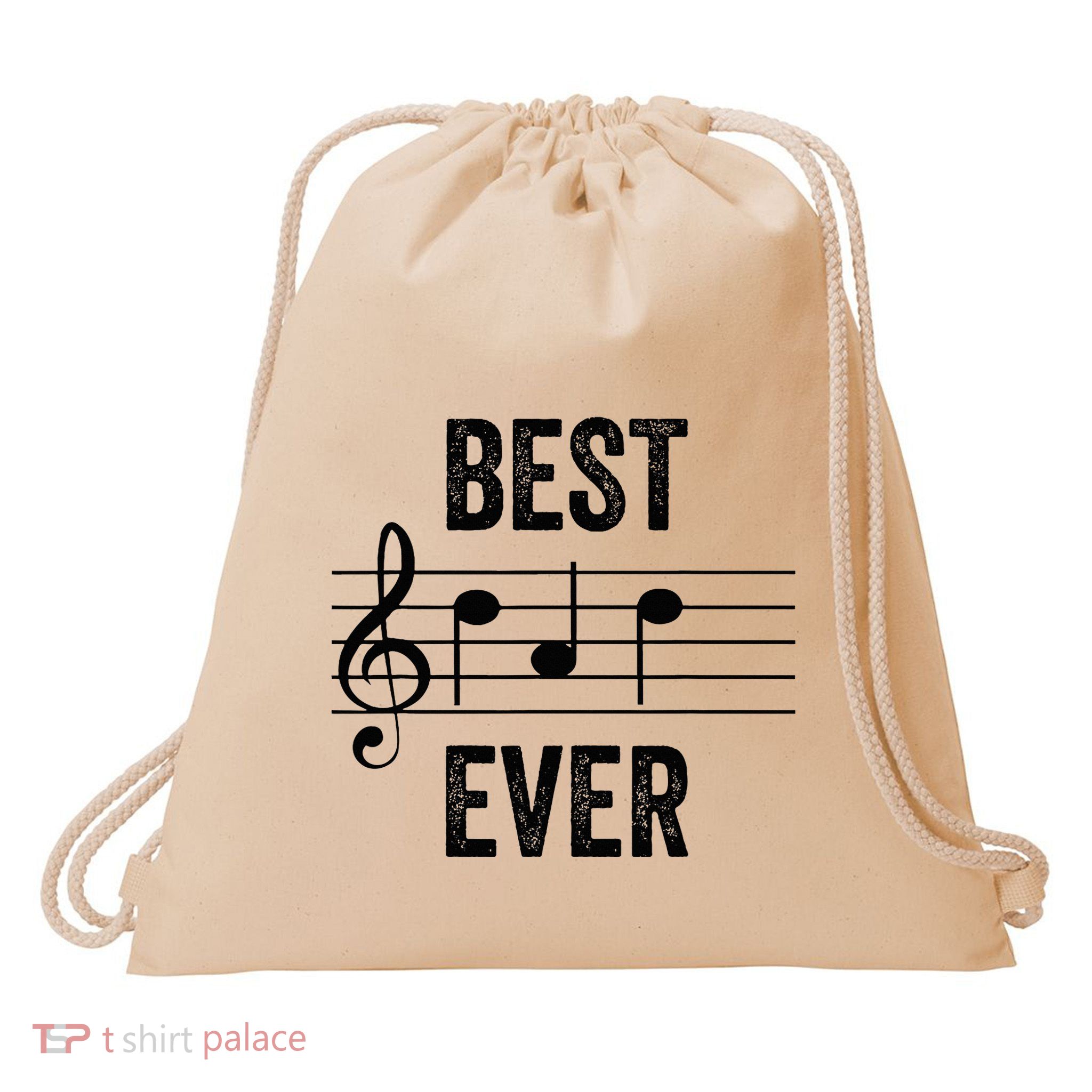 Music Notes Funny Fathers Day Present Best Dad Ever Drawstring Bag