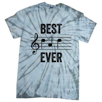 Music Notes Funny Fathers Day Present Best Dad Ever Tie-Dye T-Shirt