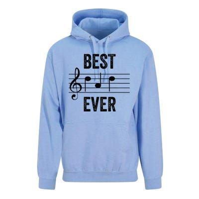 Music Notes Funny Fathers Day Present Best Dad Ever Unisex Surf Hoodie