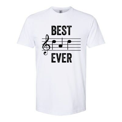 Music Notes Funny Fathers Day Present Best Dad Ever Softstyle CVC T-Shirt