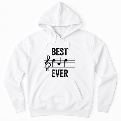 Music Notes Funny Fathers Day Present Best Dad Ever Hoodie