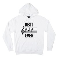 Music Notes Funny Fathers Day Present Best Dad Ever Hoodie