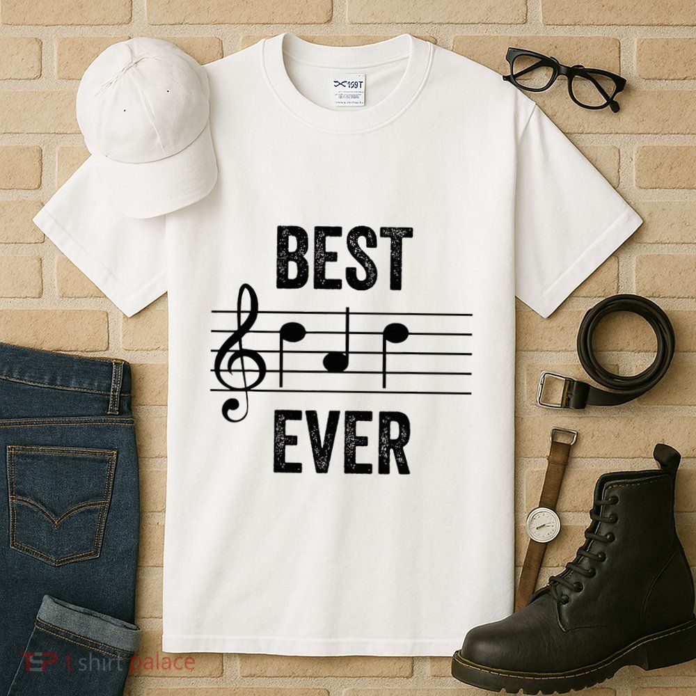 Music Notes Funny Fathers Day Present Best Dad Ever Tall T-Shirt