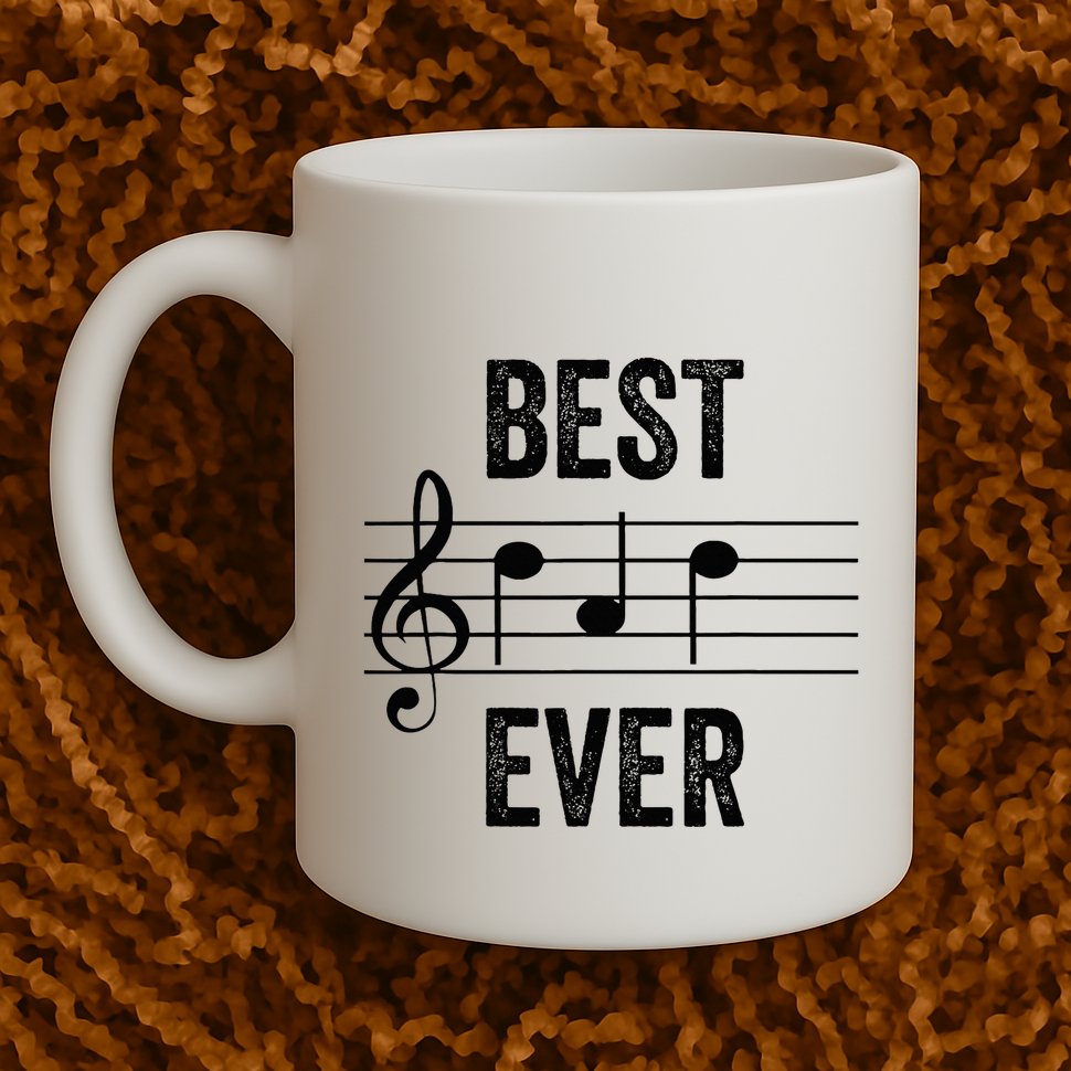 Music Notes Funny Fathers Day Present Best Dad Ever Mug