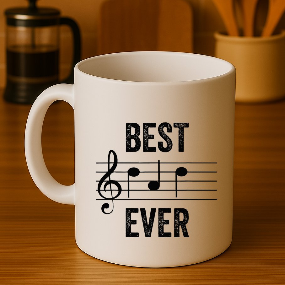 Music Notes Funny Fathers Day Present Best Dad Ever Mug