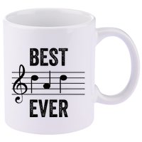 Music Notes Funny Fathers Day Present Best Dad Ever 11oz C Handle Ceramic Mug
