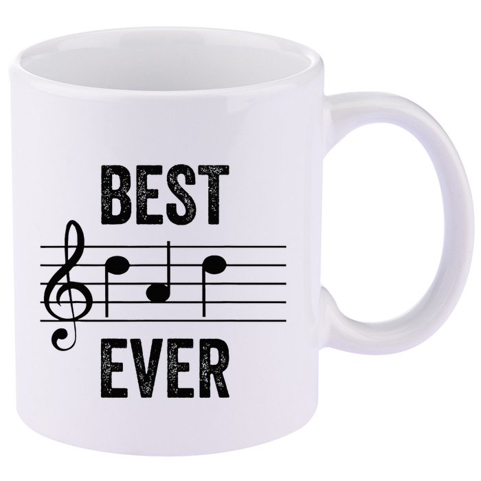 Music Notes Funny Fathers Day Present Best Dad Ever 11oz C Handle Ceramic Mug