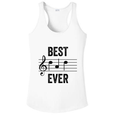 Music Notes Funny Fathers Day Present Best Dad Ever Ladies PosiCharge Competitor Racerback Tank
