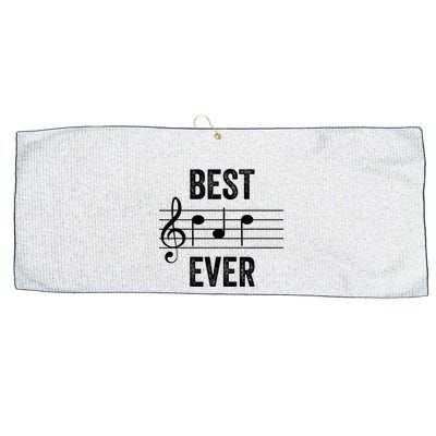Music Notes Funny Fathers Day Present Best Dad Ever Large Microfiber Waffle Golf Towel