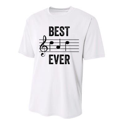 Music Notes Funny Fathers Day Present Best Dad Ever Performance Sprint T-Shirt