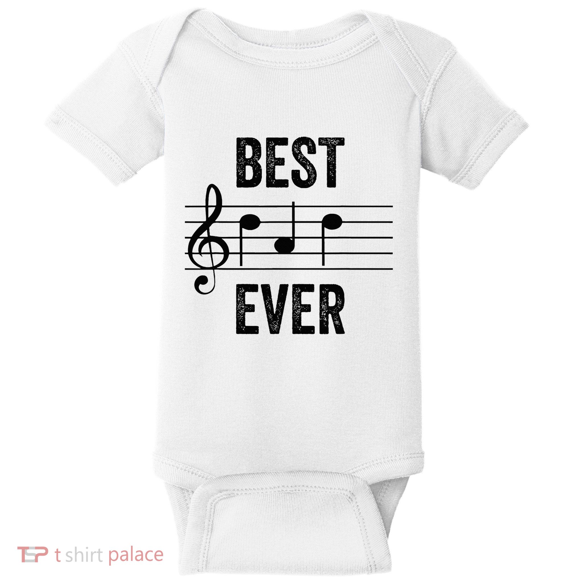Music Notes Funny Fathers Day Present Best Dad Ever Baby Bodysuit