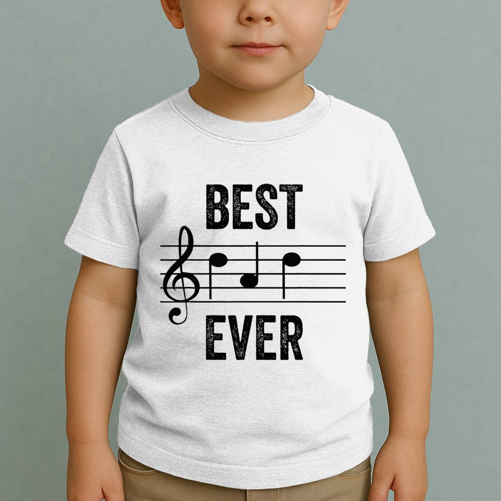 Music Notes Funny Fathers Day Present Best Dad Ever Toddler T-Shirt