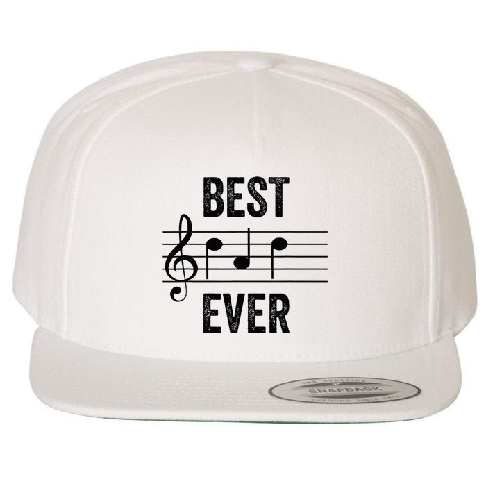 Music Notes Funny Fathers Day Present Best Dad Ever Wool Snapback Cap