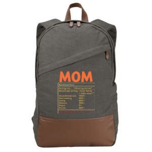 Mom Nutritional Facts Funny Mother Day Cotton Canvas Backpack