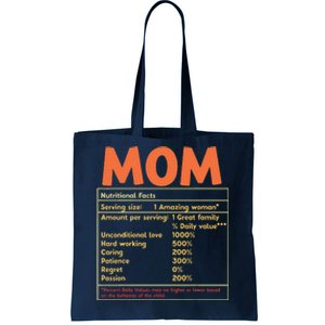 Mom Nutritional Facts Funny Mother Day Tote Bag