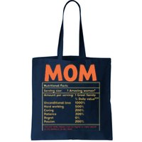 Mom Nutritional Facts Funny Mother Day Tote Bag