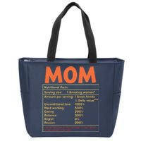 Mom Nutritional Facts Funny Mother Day Zip Tote Bag