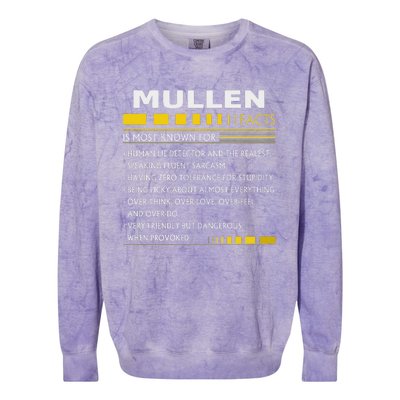 Mullen Name Gift Mullen Facts Graphic Colorblast Crewneck Sweatshirt