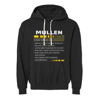 Mullen Name Gift Mullen Facts Graphic Garment-Dyed Fleece Hoodie