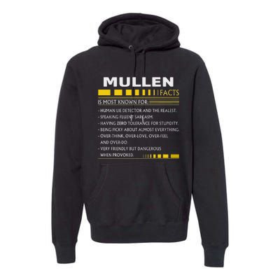 Mullen Name Gift Mullen Facts Graphic Premium Hoodie