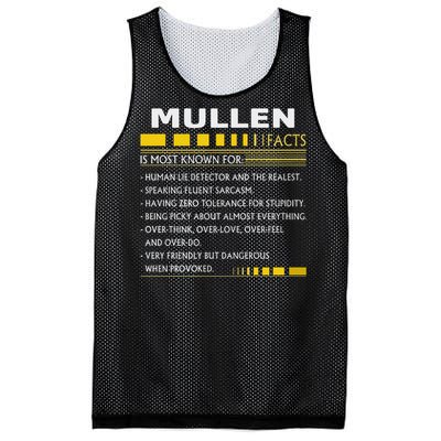 Mullen Name Gift Mullen Facts Graphic Mesh Reversible Basketball Jersey Tank