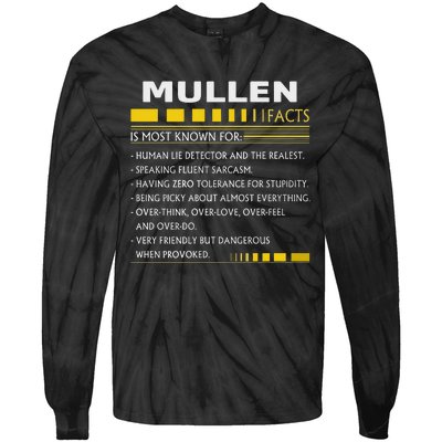 Mullen Name Gift Mullen Facts Graphic Tie-Dye Long Sleeve Shirt