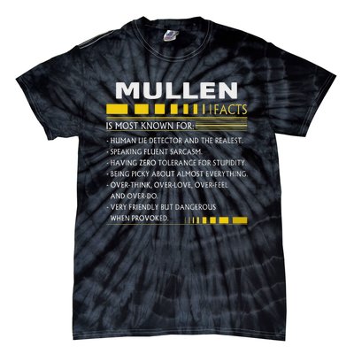 Mullen Name Gift Mullen Facts Graphic Tie-Dye T-Shirt