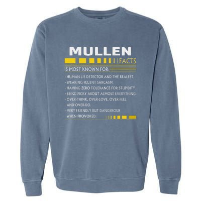 Mullen Name Gift Mullen Facts Graphic Garment-Dyed Sweatshirt