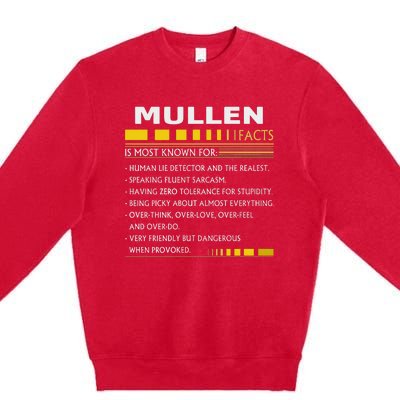 Mullen Name Gift Mullen Facts Graphic Premium Crewneck Sweatshirt