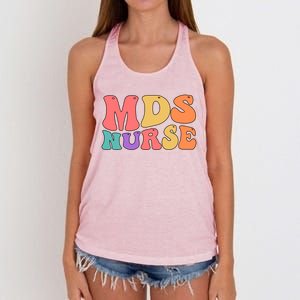 Mds Nurse Groovy Mds Nursing Mds Nurses Funny Gift Women's Knotted Racerback Tank