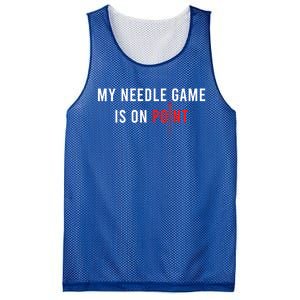 My Needle Game Is On Point Acupuncturist Needle Medicine Gift Mesh Reversible Basketball Jersey Tank