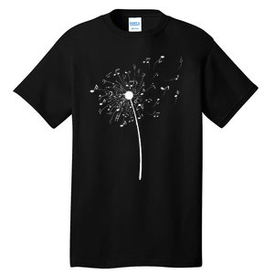 Music Notes Gift For Women Cool Dandelion Flower Tall T-Shirt