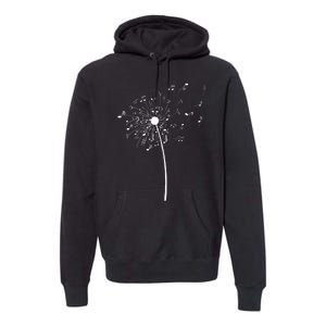 Music Notes Gift For Women Cool Dandelion Flower Premium Hoodie