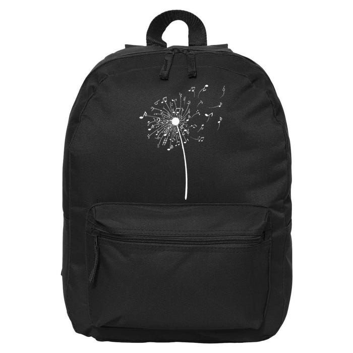 Music Notes Gift For Women Cool Dandelion Flower 16 in Basic Backpack