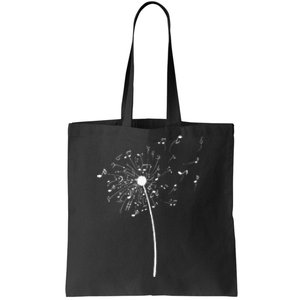 Music Notes Gift For Women Cool Dandelion Flower Tote Bag