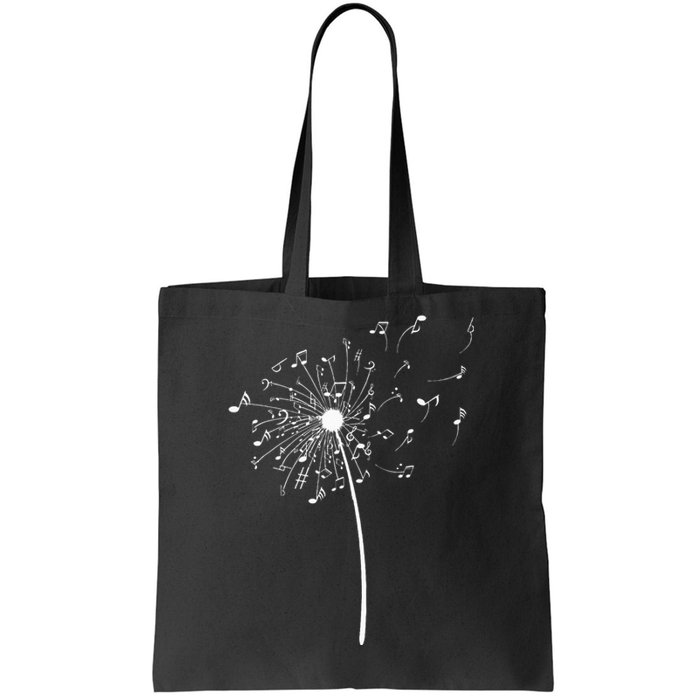 Music Notes Gift For Women Cool Dandelion Flower Tote Bag