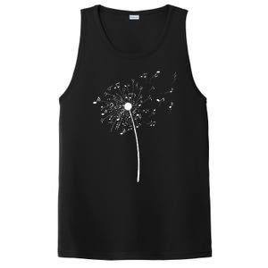 Music Notes Gift For Women Cool Dandelion Flower PosiCharge Competitor Tank