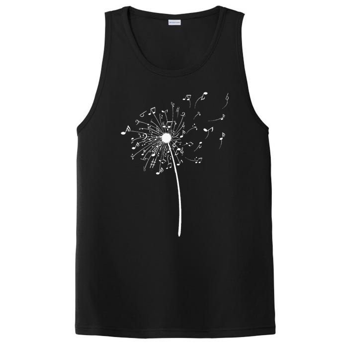 Music Notes Gift For Women Cool Dandelion Flower PosiCharge Competitor Tank