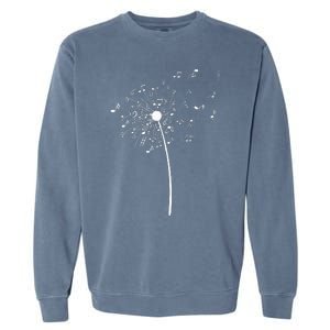 Music Notes Gift For Women Cool Dandelion Flower Garment-Dyed Sweatshirt