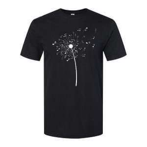 Music Notes Gift For Women Cool Dandelion Flower Softstyle® CVC T-Shirt