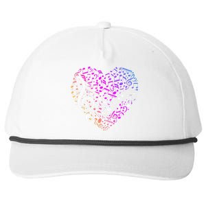 Musical Notes Heart Treble Clef Music Snapback Five-Panel Rope Hat