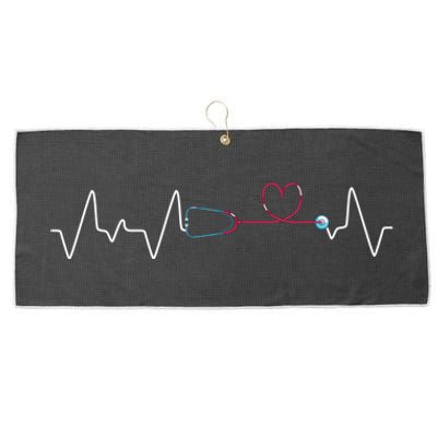 Medical Nurse Heartbeat Lpn Stethoscope Healthcare Rn Nurse Great Gift Large Microfiber Waffle Golf Towel